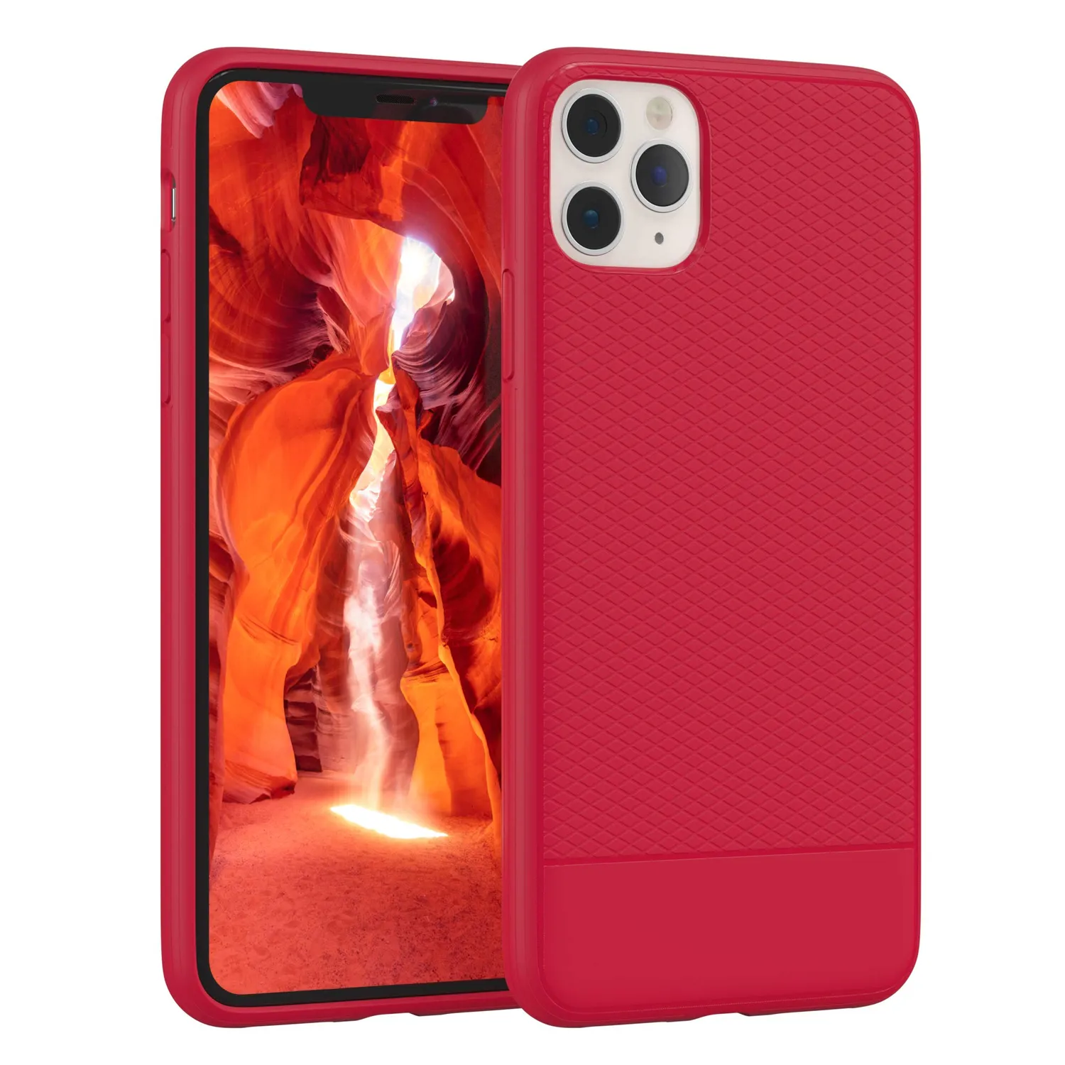 EAZY CASE iPhone 11 Pro Max Silikonhülle dunkelblau strukturiert