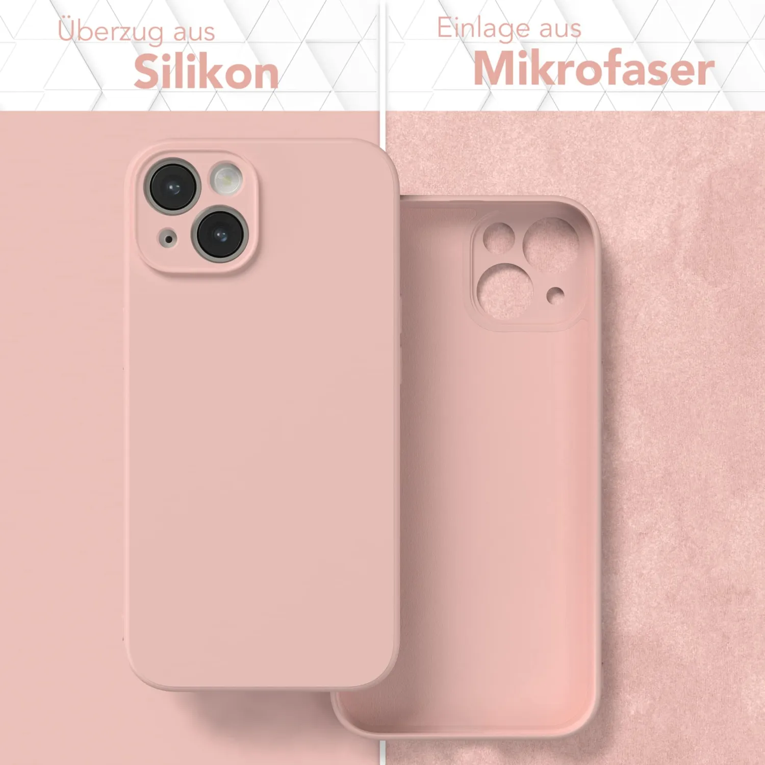 EAZY CASE iPhone 14 Silikonhülle Alt Rosa matt Kameraschutz