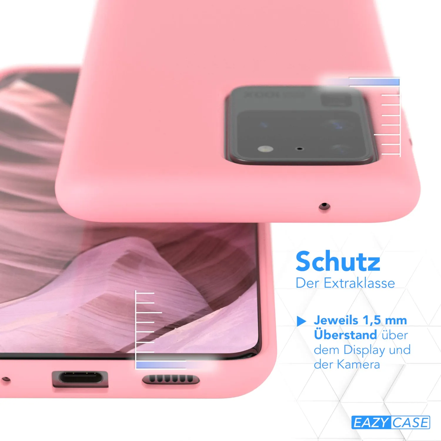 EAZY CASE Nano Silikonhülle Galaxy S20 Ultra Rosa Kameraschutz