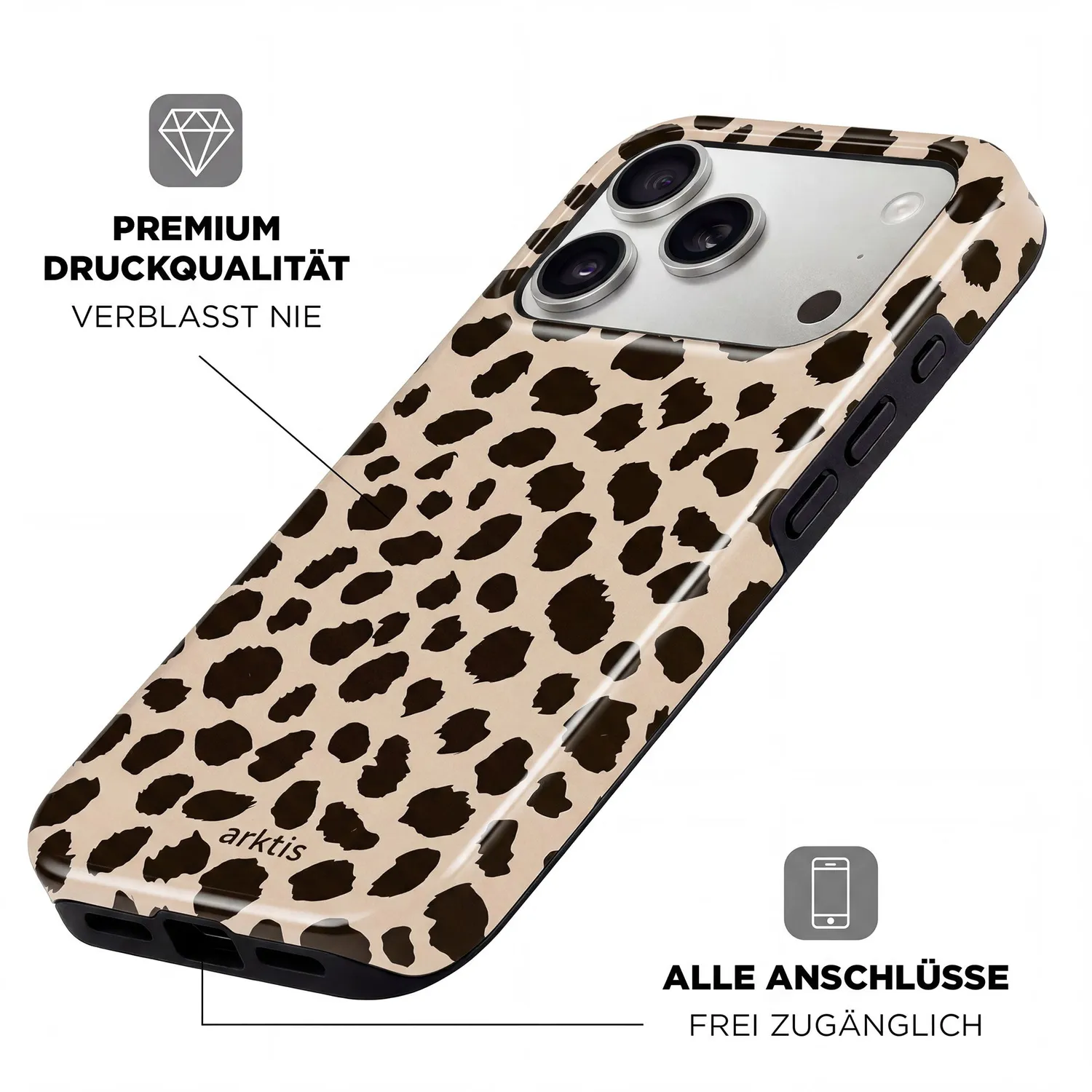 arktis Cheetah iPhone 15 Hülle mit MagSafe