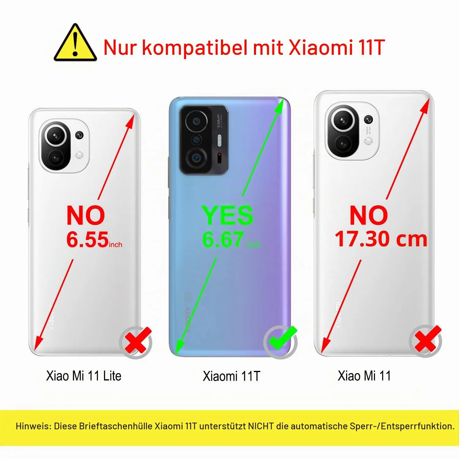 YATWIN Xiaomi 11T 11T Pro Klapphülle Blau RFID Leder