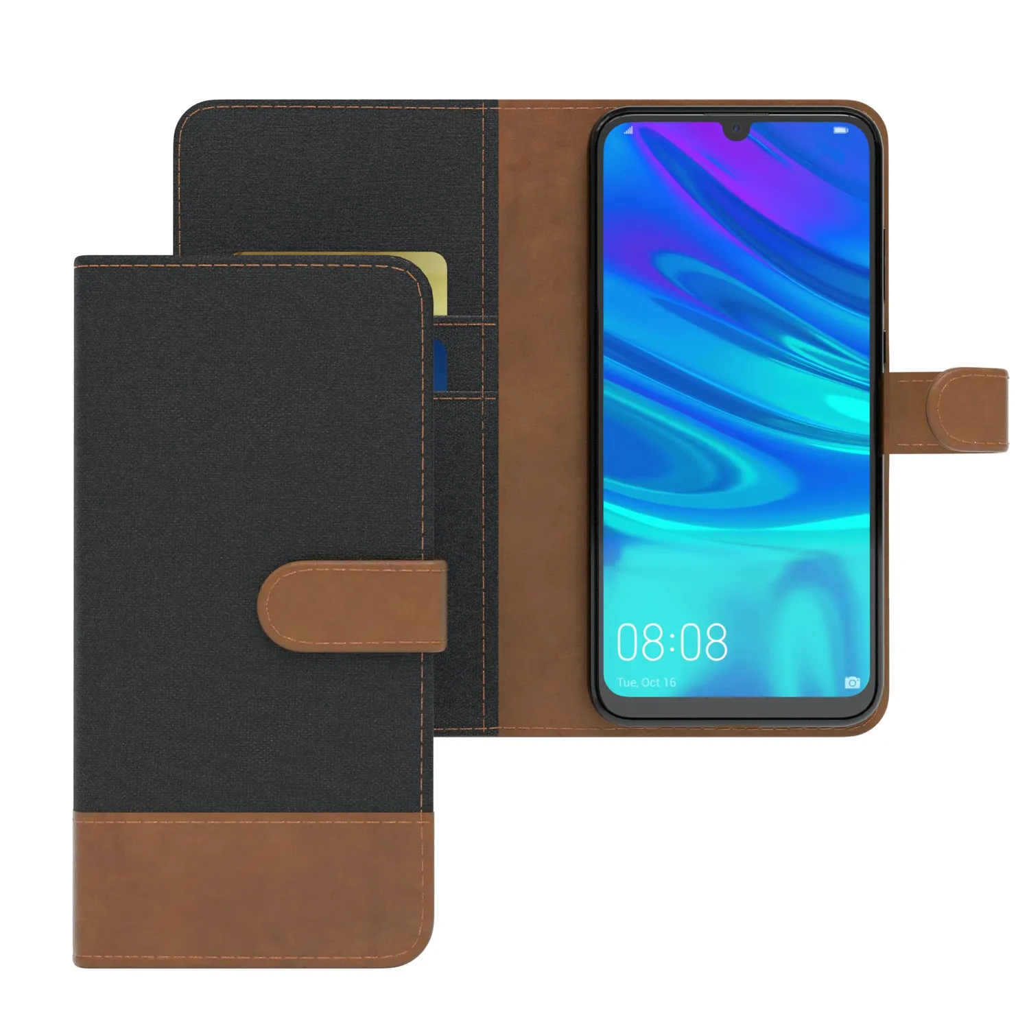 EAZY CASE P Smart 2019 Book Handyhülle Schwarz Klapp