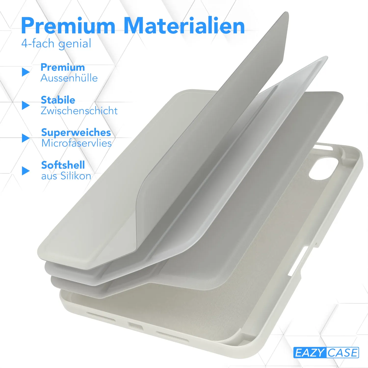 EAZY CASE iPad Mini 7 (2024) Smartcase Grau mit Stifthalter