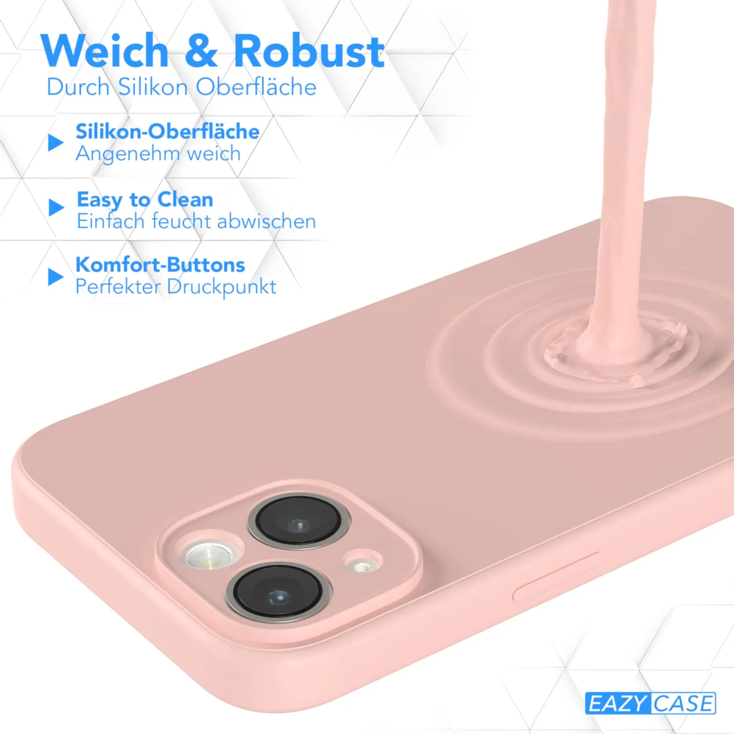 EAZY CASE iPhone 14 Silikonhülle Alt Rosa matt Kameraschutz