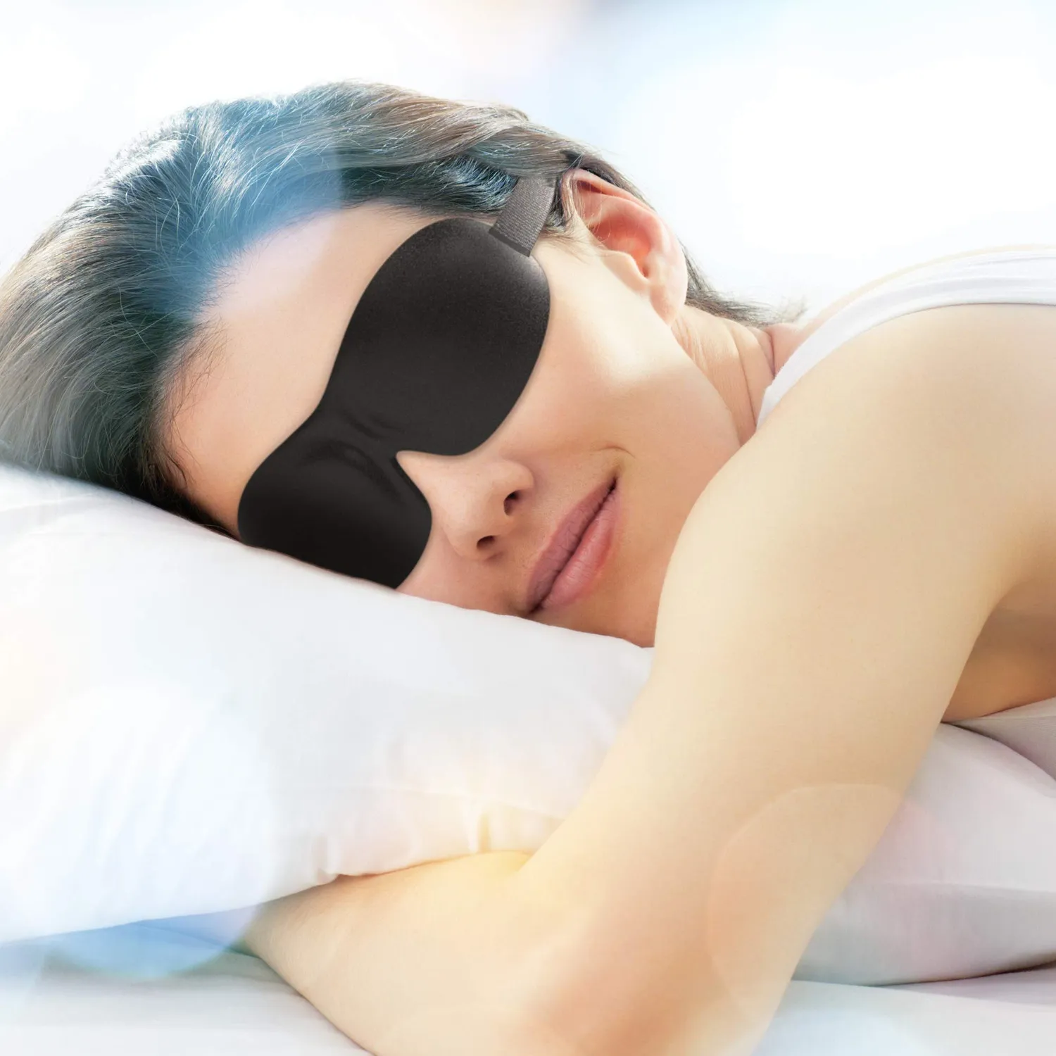 EAZY CASE Premium 3D Schlafmaske blickdicht mit Ohrstöpseln