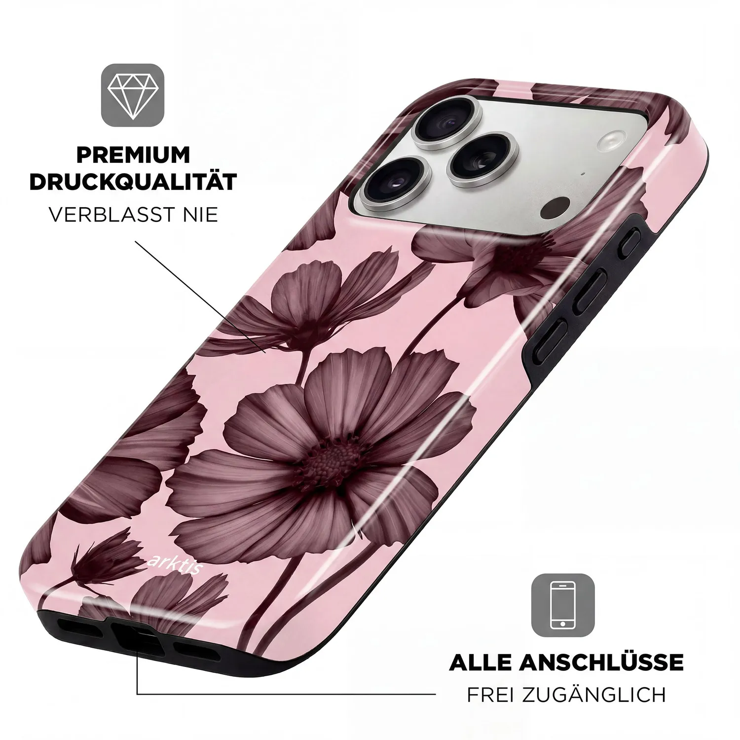 arktis Bloom iPhone 14 Hülle mit MagSafe Print
