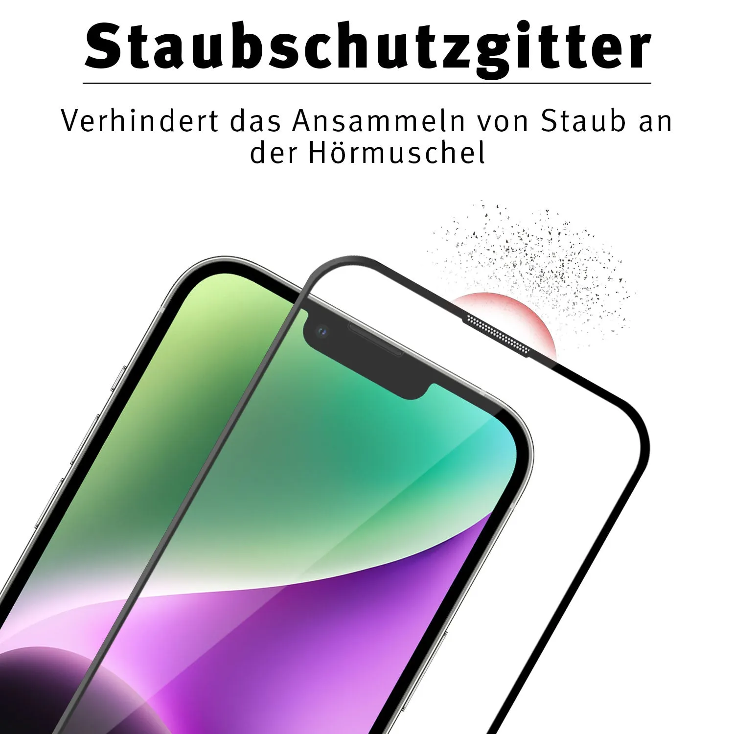 arktis Full Cover iPhone 14 Panzerglas 2er Set hüllenfreundlich 9H