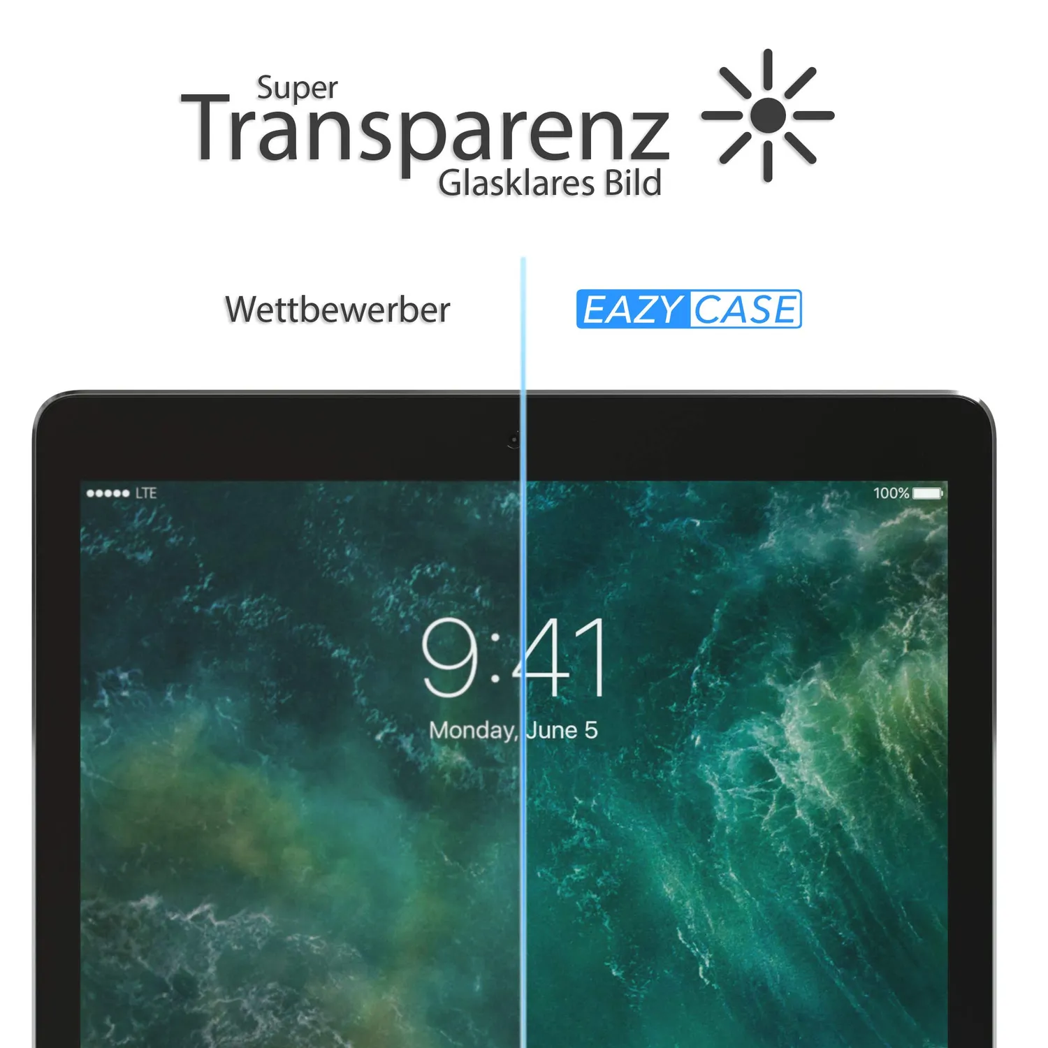 EAZY CASE iPad Pro 12,9 2017 Schutzfolie transparent 9H