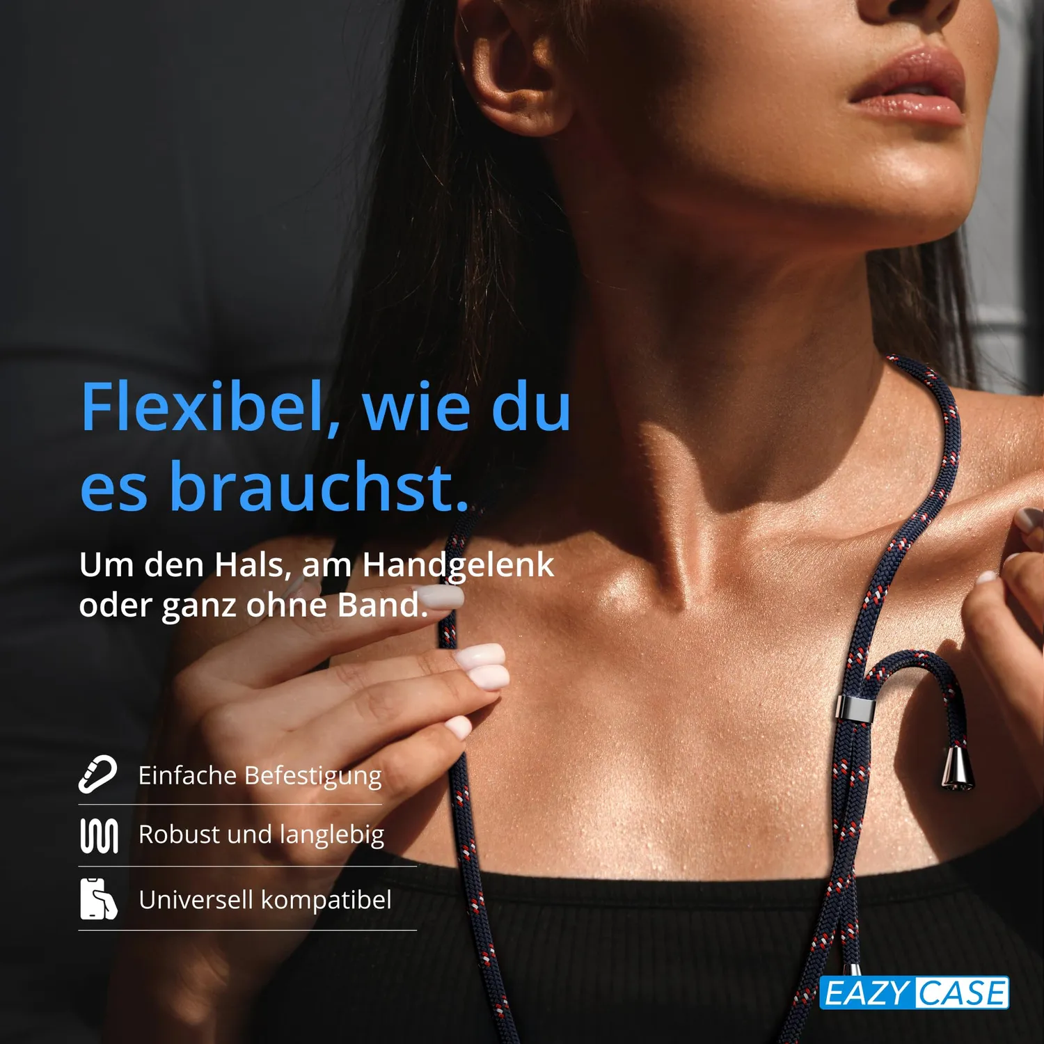 EAZY CASE Universal Handykette Anthrazit Handyband