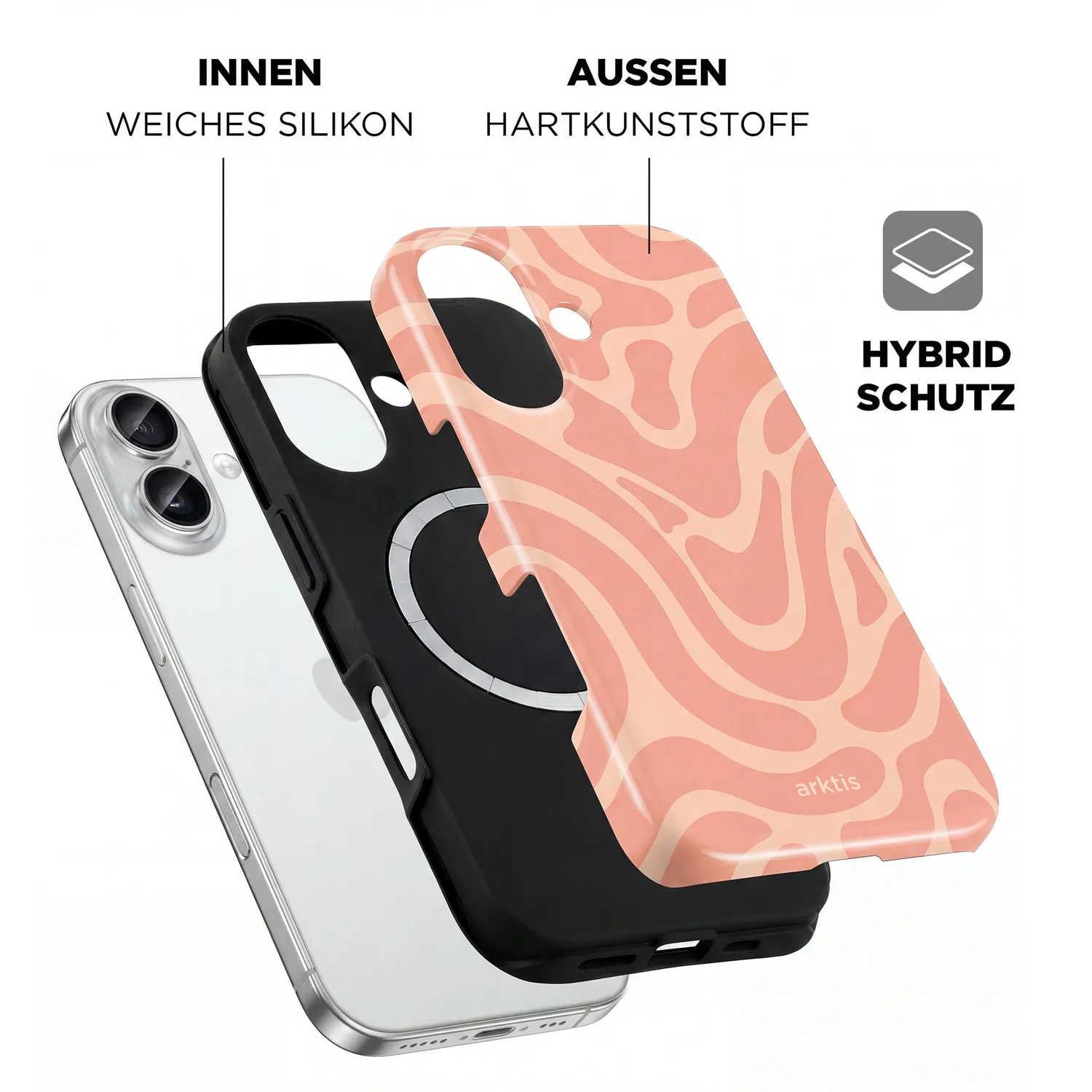 arktis Curly iPhone 16 Hülle mit MagSafe Print