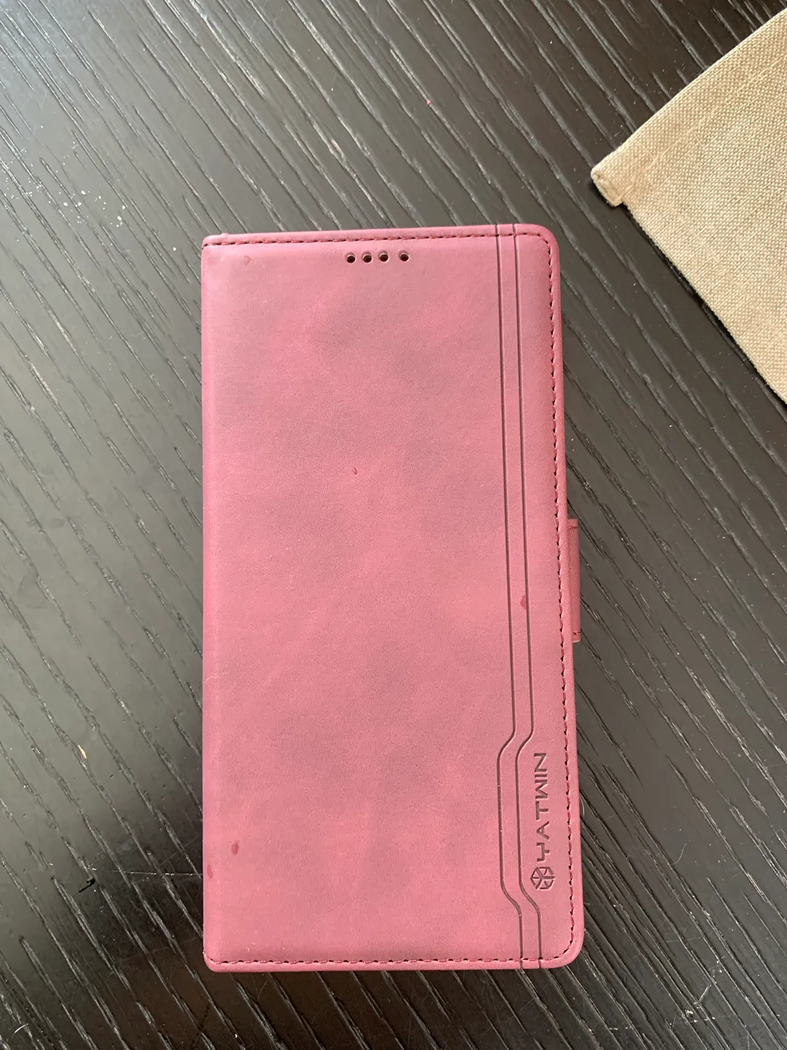 YATWIN Huawei P40 Lite 4G Klapphülle Weinrot mit Glas