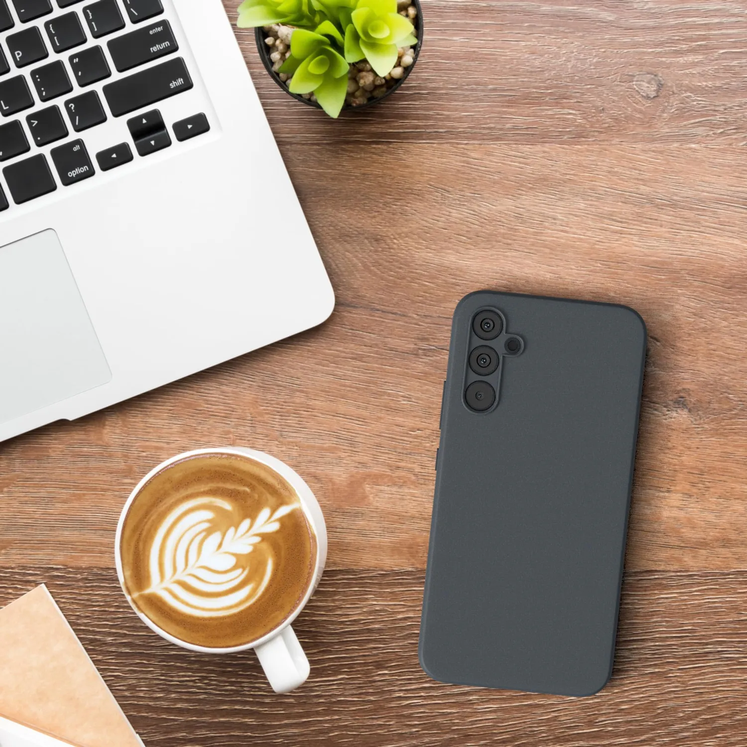 EAZY CASE Galaxy A34 Silikonhülle Dunkelgrau Kameraschutz