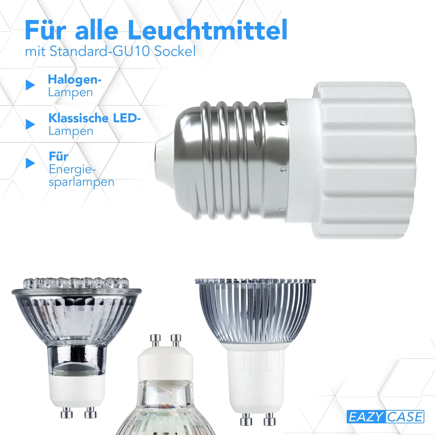 EAZY CASE E27 auf GU10 Adapter 4x Weiß 30W