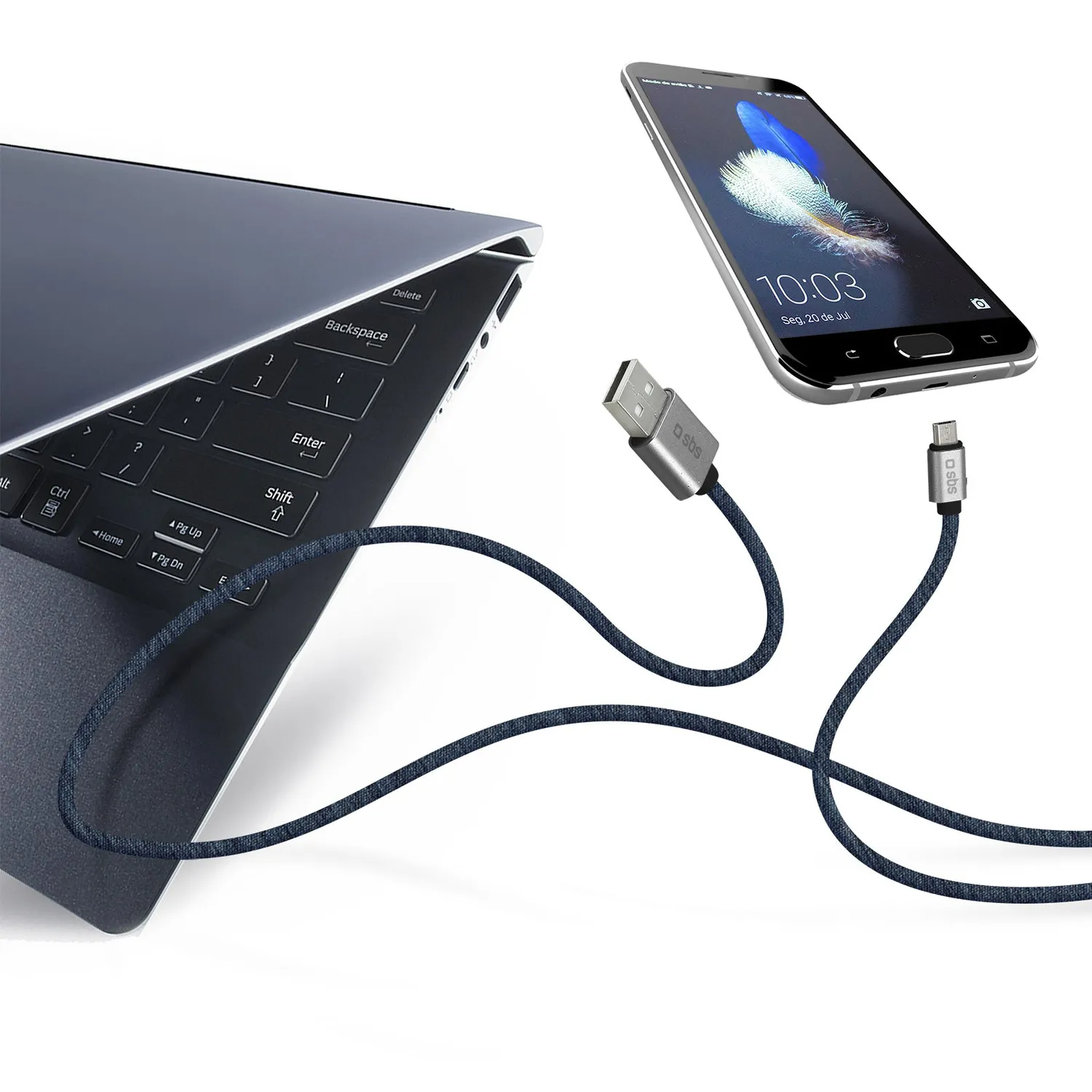 SBS Micro-USB Ladekabel 1m Jeans-Optik Datenkabel
