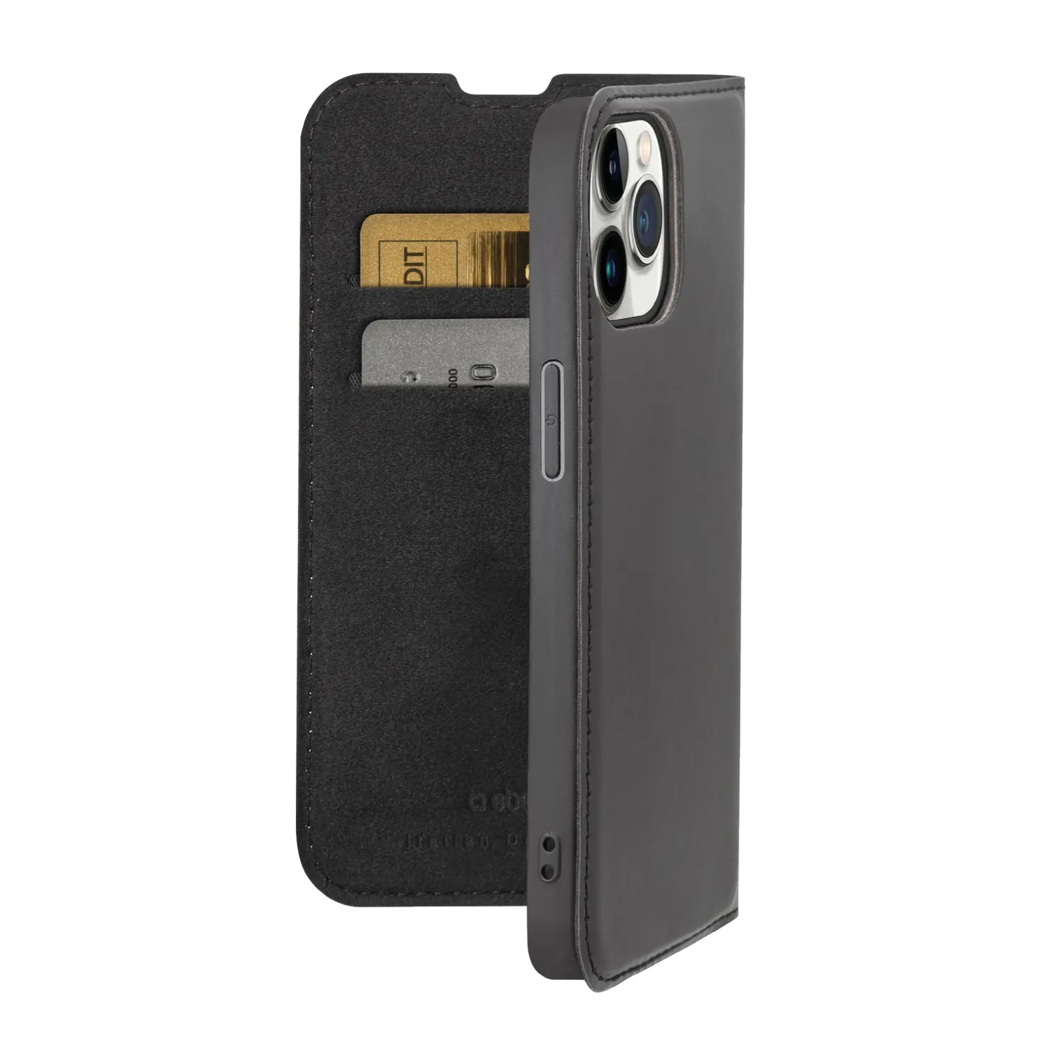 SBS Book Wallet Lite Hülle iPhone 14 Pro Schwarz Kartenfach