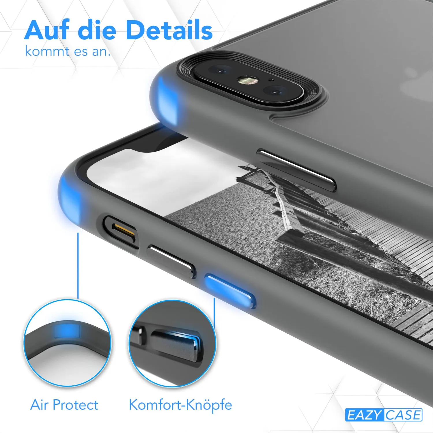 EAZY CASE iPhone X/XS Outdoor Hülle Anthrazit stoßfest