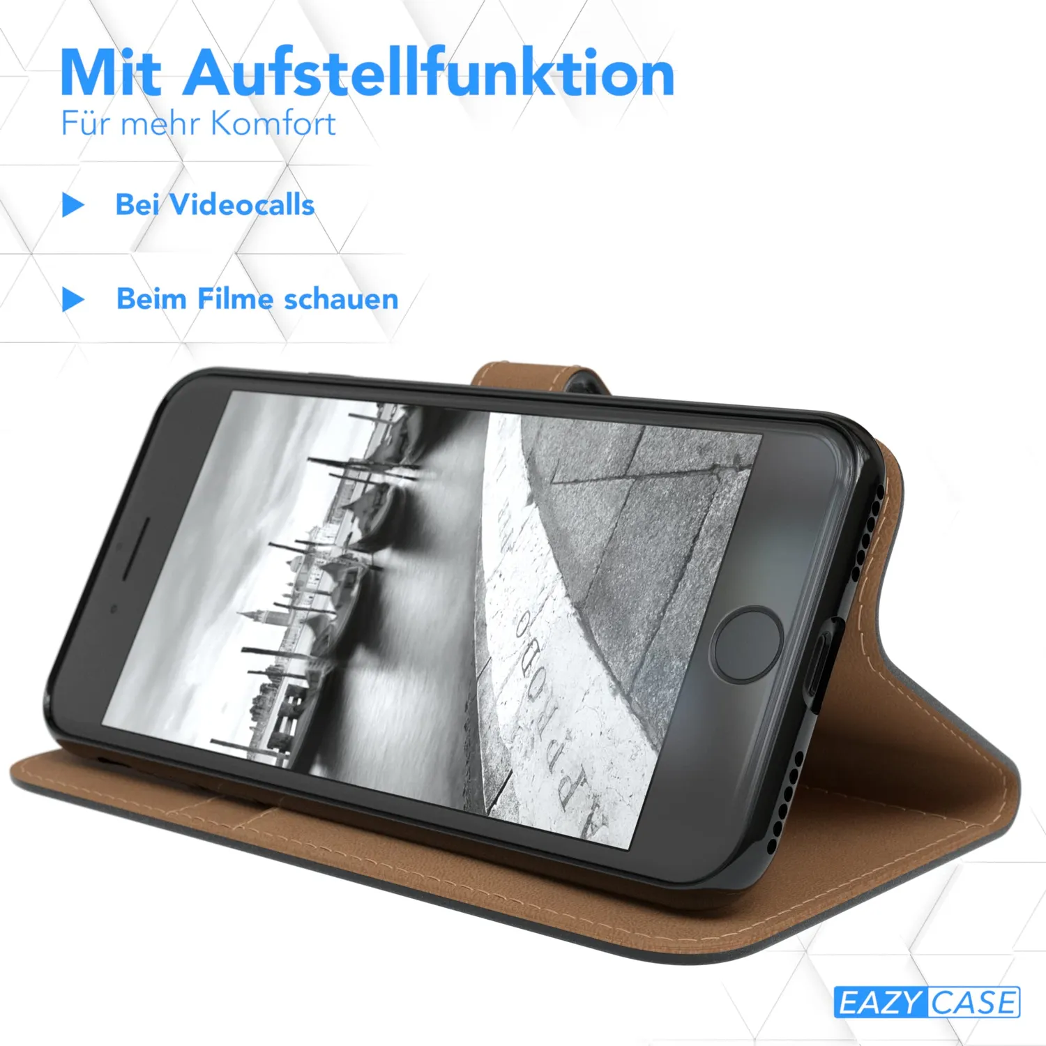 EAZY CASE iPhone SE 2022 Book Klapphülle Schwarz