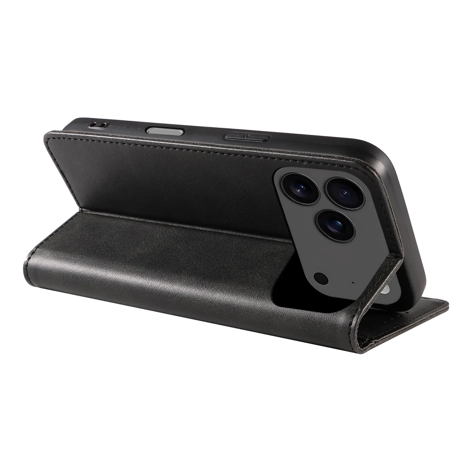 arktis Book Case iPhone 17 Pro Max Hülle Kunstleder schwarz