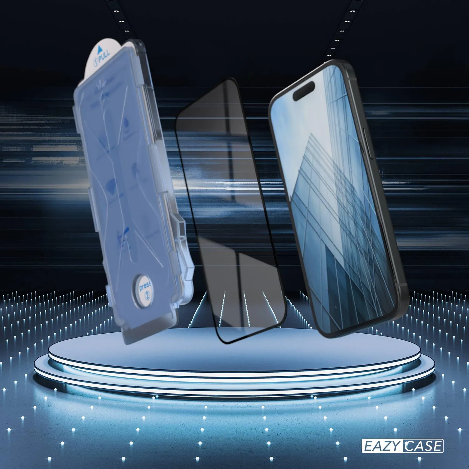 EAZY CASE iPhone 15 Panzerglas Transparent 2 Stück 9H