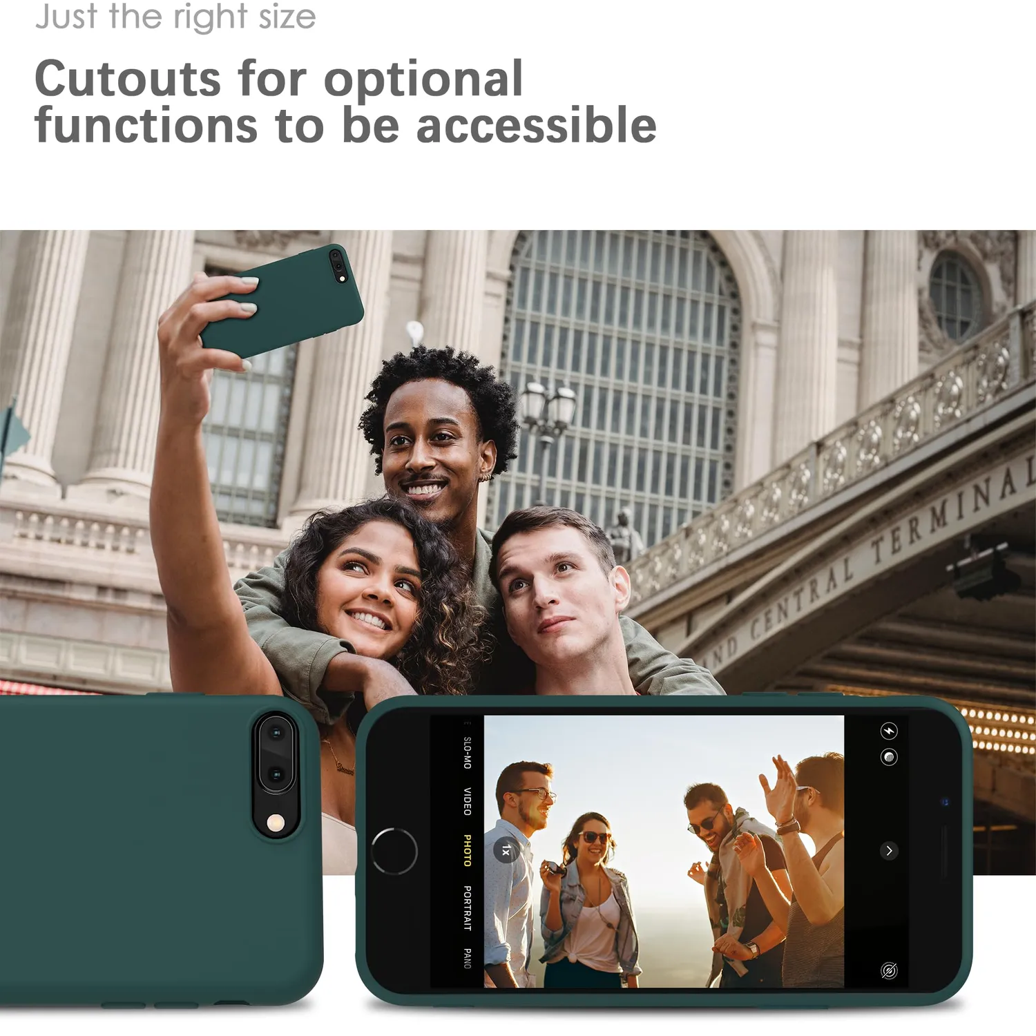 YATWIN iPhone 7 Plus / 8 Plus Silikonhülle Piniengrün matt