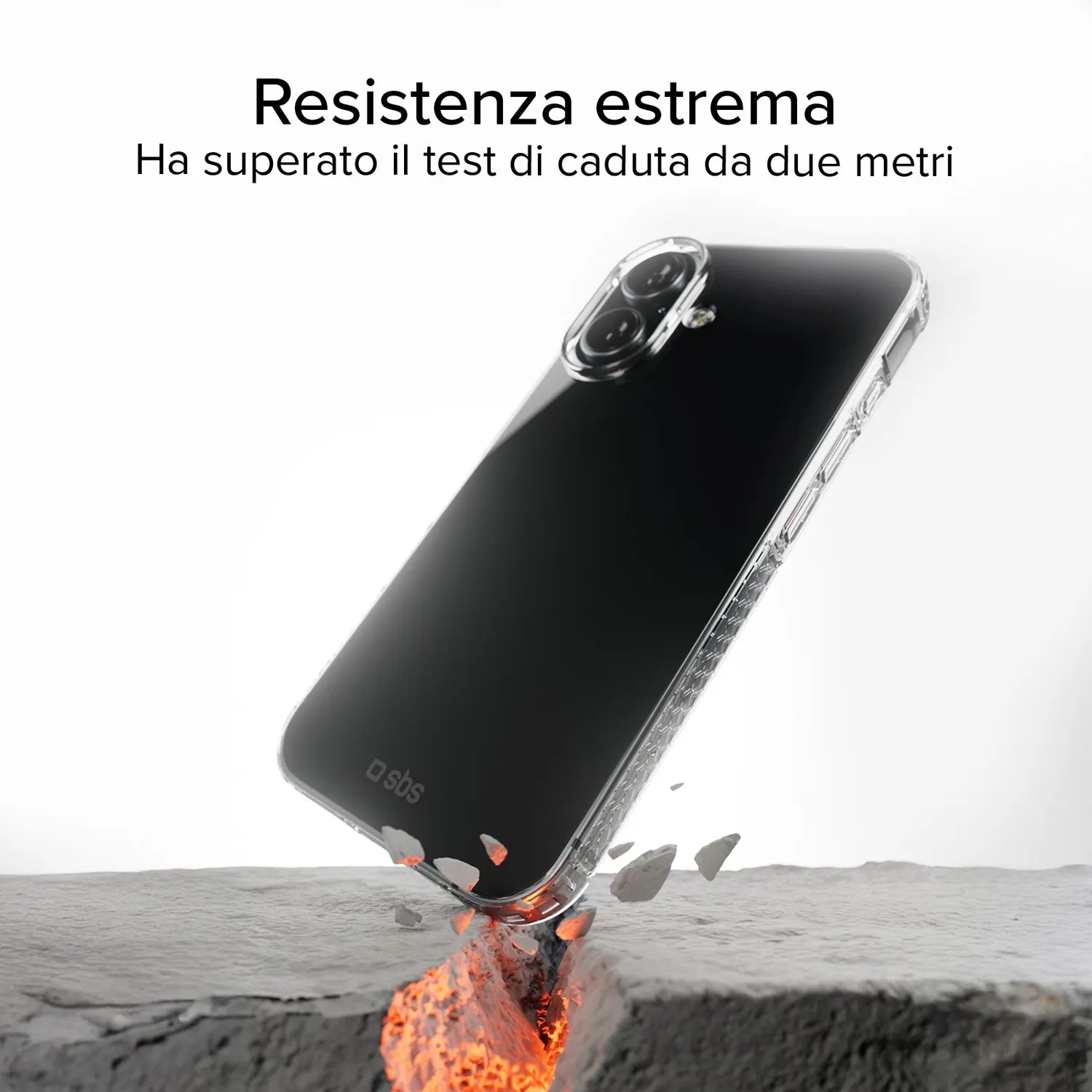 SBS Extreme X2 iPhone 16 Hülle transparent 2m Fallschutz