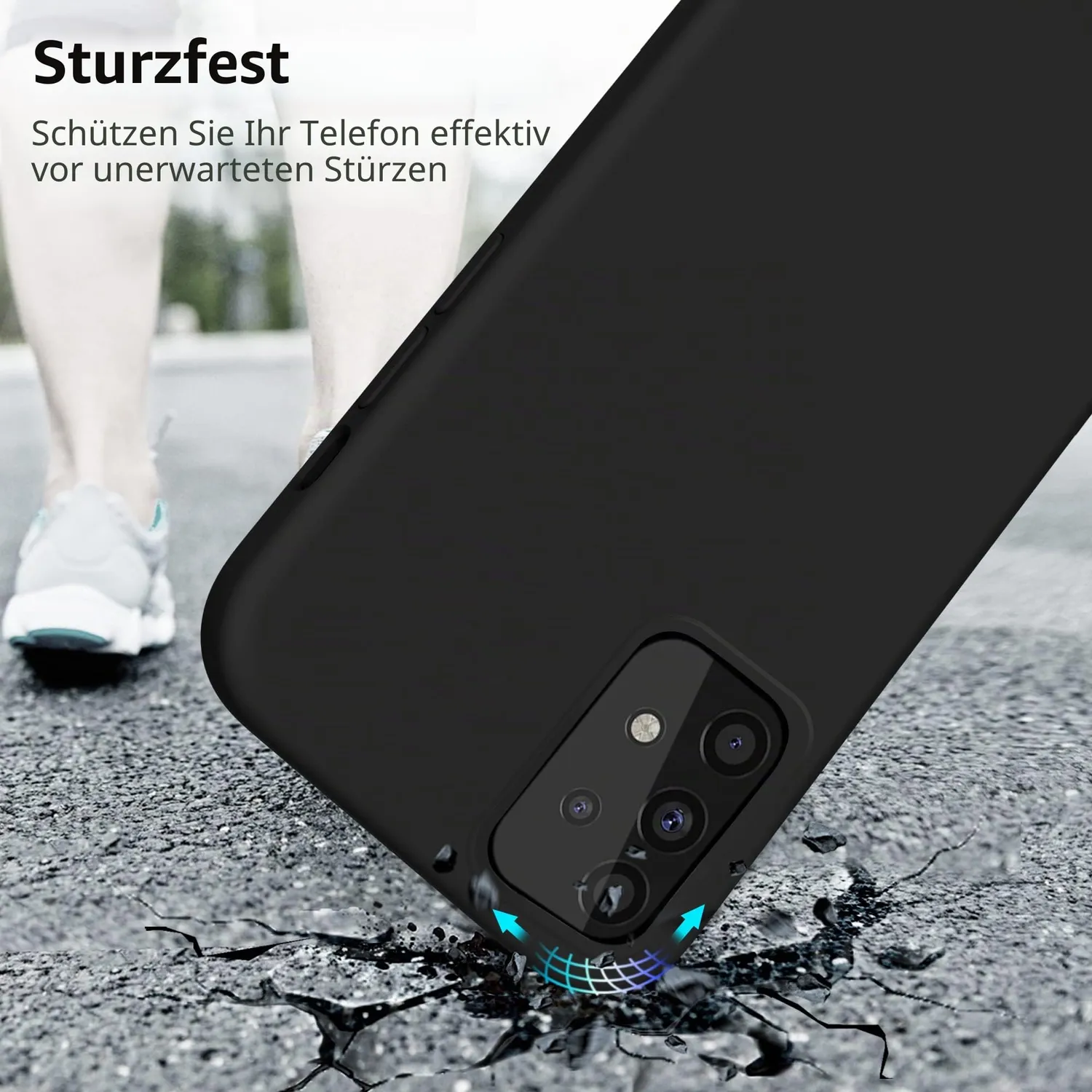 YATWIN Galaxy A32 5G Hülle Silikon schwarz dünn