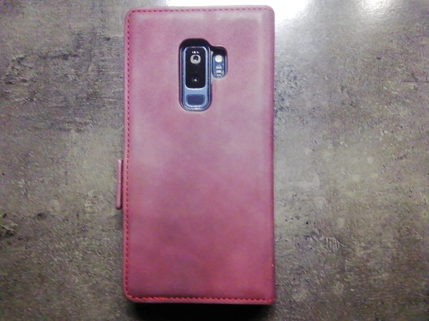 YATWIN Galaxy S9 Plus Handyhülle Schwarz Leder mit Kartenfach