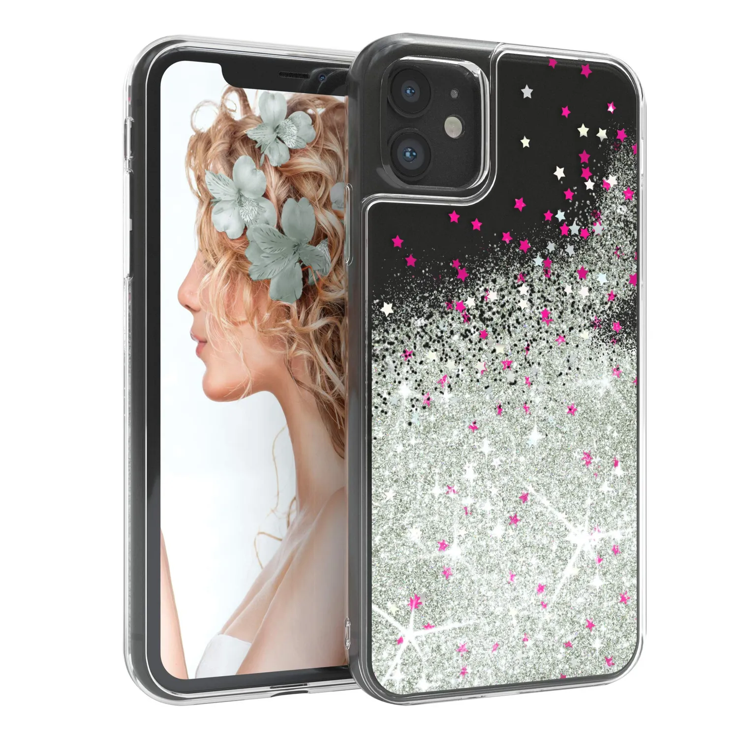 EAZY CASE iPhone 11 Glitzerhülle Liquid Gold transparent