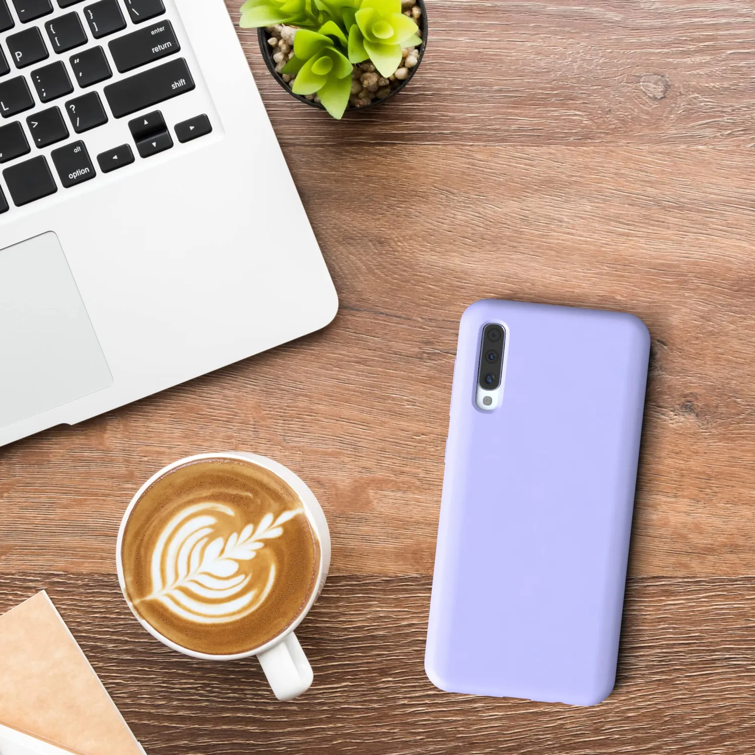 EAZY CASE Galaxy A50 Silikonhülle Lavendel Lila Premium