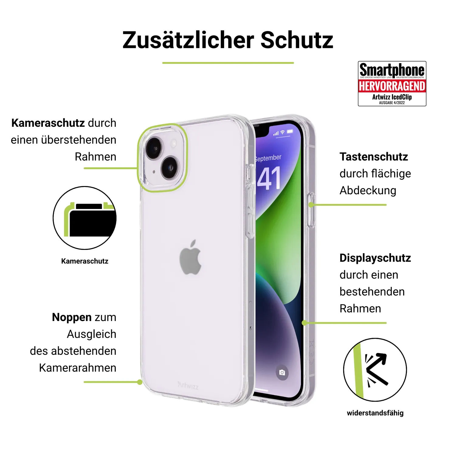 Artwizz IcedClip Clear iPhone 14 Plus Hülle matt UV-fest