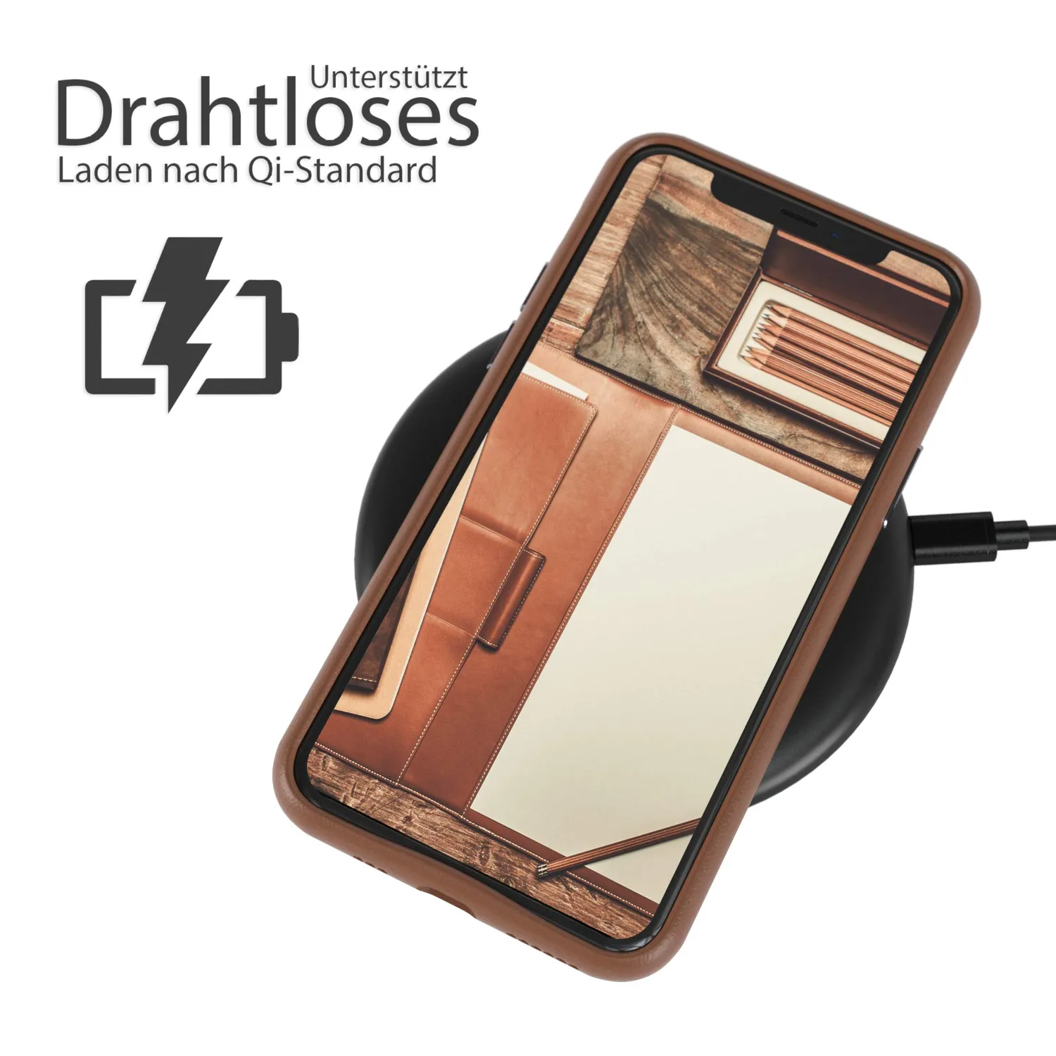 EAZY CASE iPhone 11 Pro Kunstlederhülle Braun Kameraschutz
