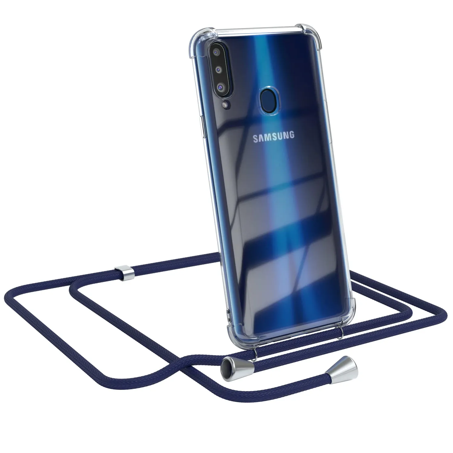 EAZY CASE Galaxy A20s Handykette Anthrazit mit Band