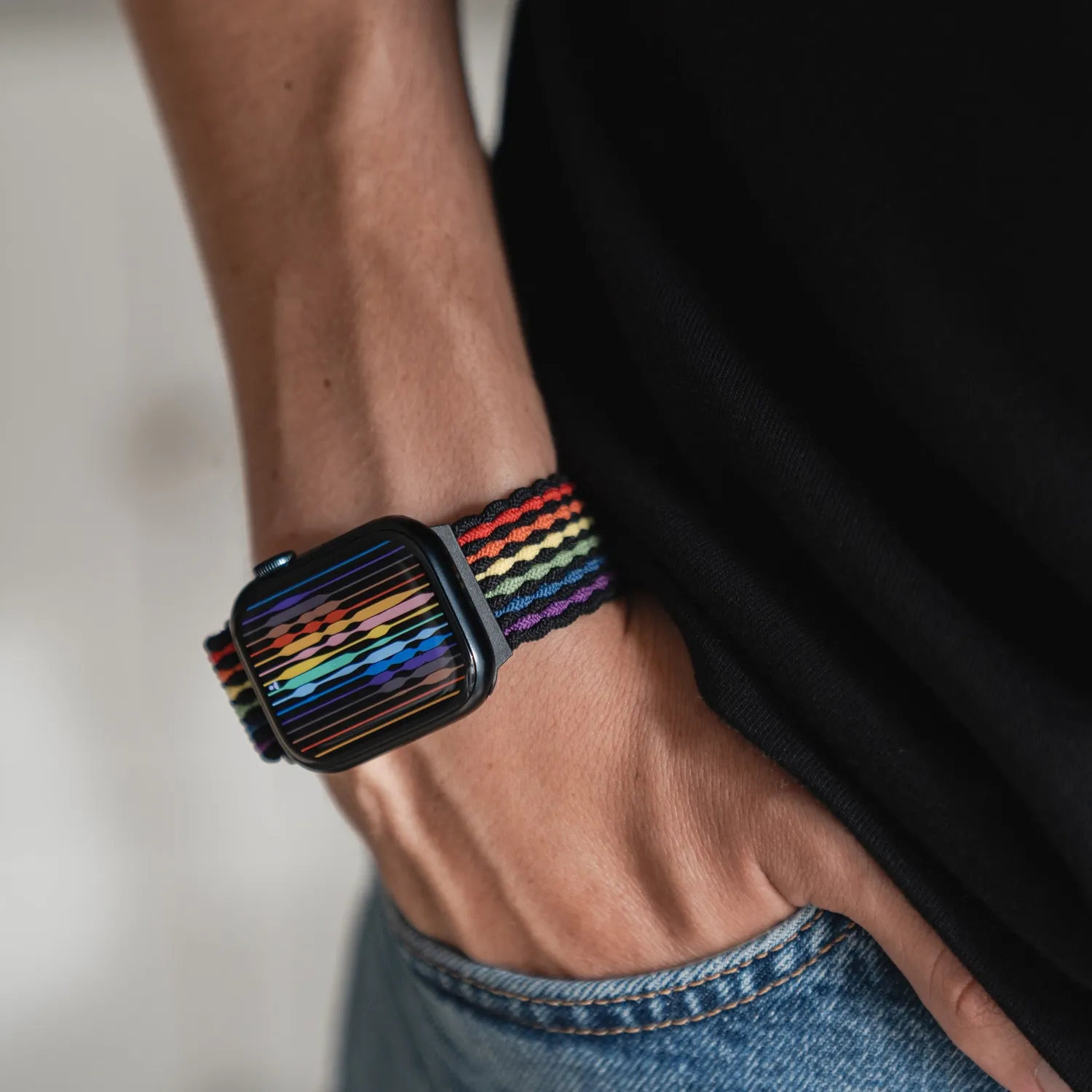 arktisband Flex Loop Armband Pride Schwarz Apple Watch