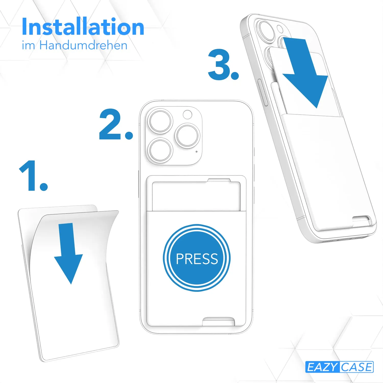 EAZY CASE Silikon Kartenhalter Handy Nacht Grün selbstklebend
