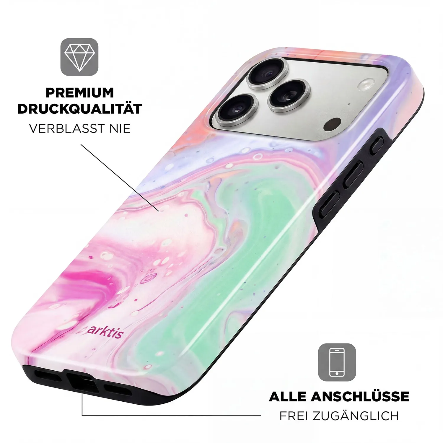 arktis Neo Marble iPhone 16e Hülle MagSafe