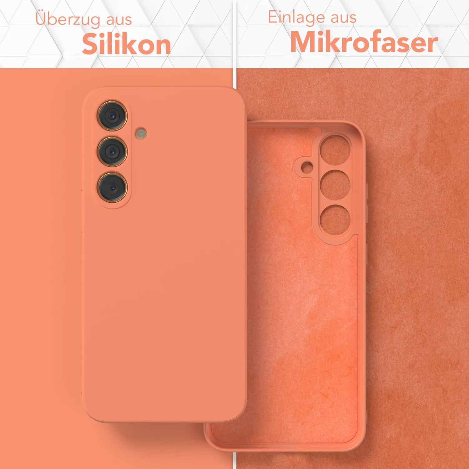 EAZY CASE Silikonhülle Galaxy S24 Plus Orange Hellorange matt