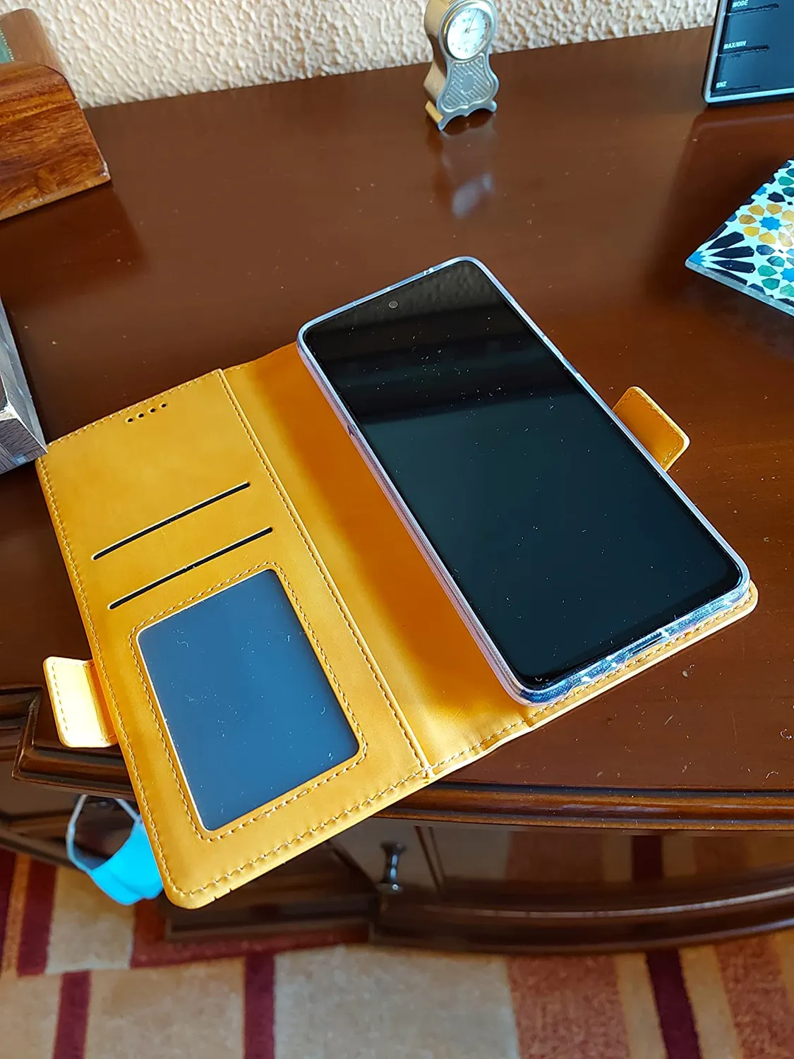 YATWIN Galaxy A52s 5G Klapphülle Schwarz mit Panzerglas